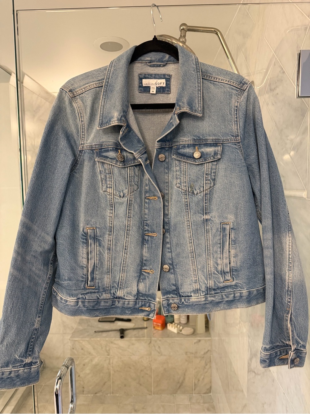 LOFT Light Wash Denim Jacket . Worn Once.